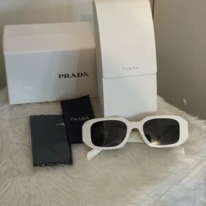 Prada White Sunglasses with Dark Lenses Unisex